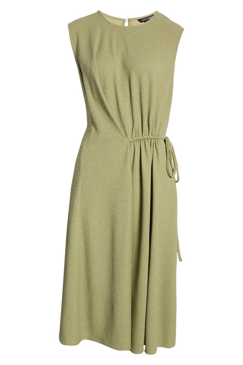 Draped Sleeveless Dress, Alternate, color, PESTO