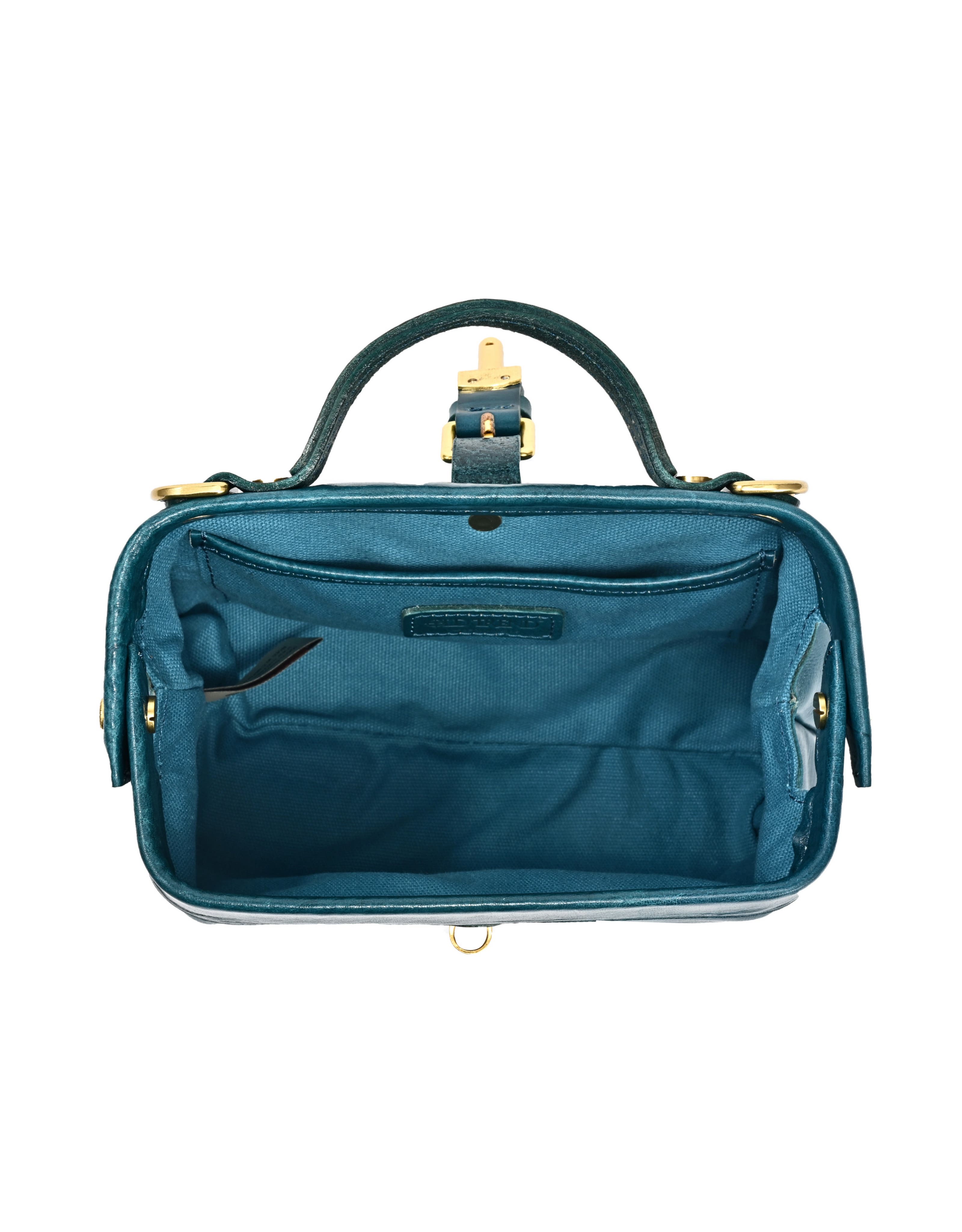 Doctor Mini Genuine Leather Structured Crossbody, Alternate, color, Turquoise