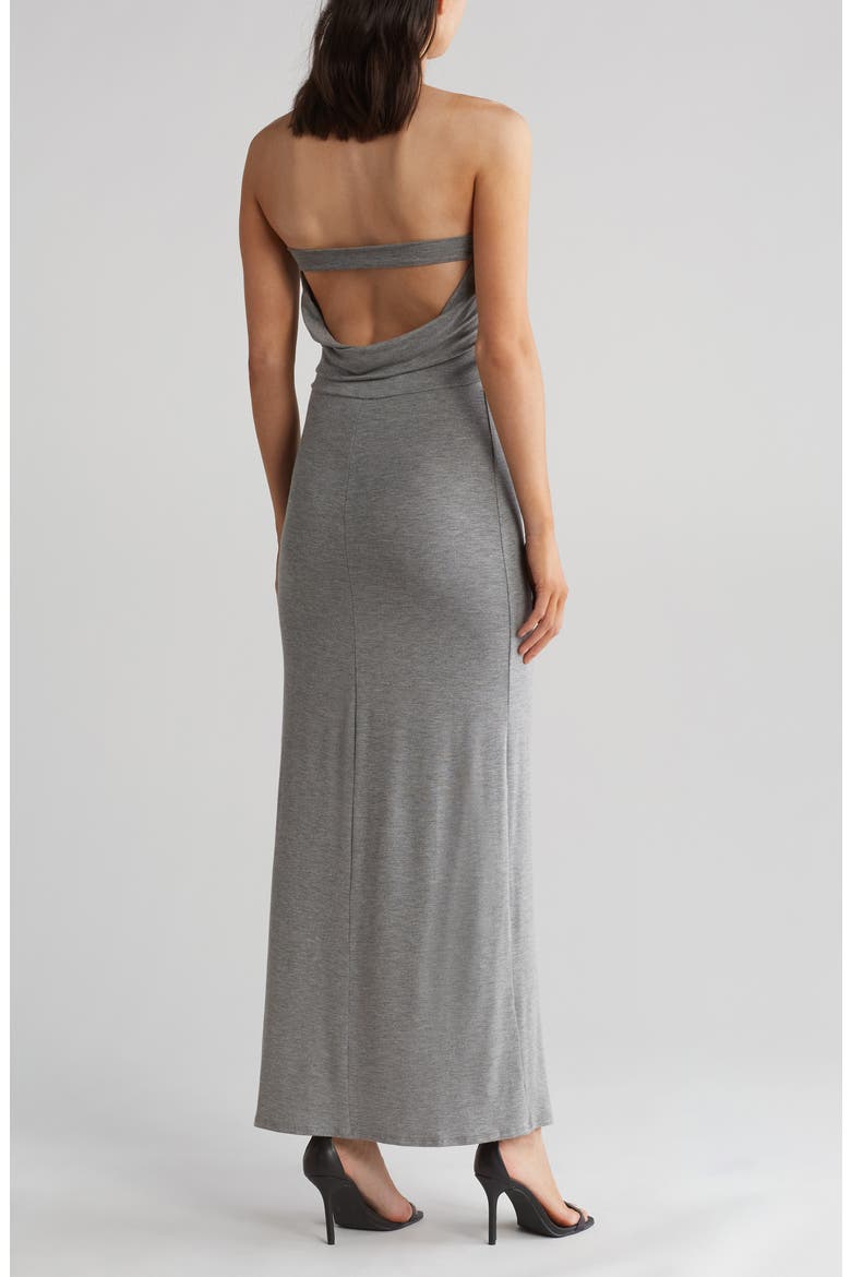 Strapless Maxi Dress, Alternate, color, CHARCOAL
