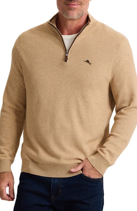 Marlin Magic Basketweave Half Zip Sweater