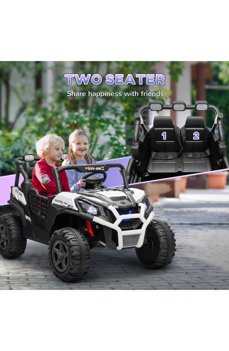 Qaba 24V 2-Seater Kids Electric Truck with Remote Control, Alternate, color, White
