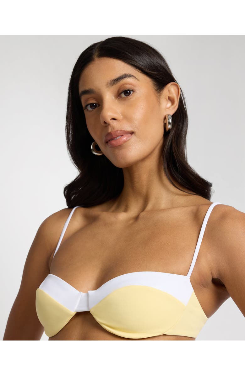 Onia Brigitte Bikini Top, Alternate, color, Limoncello/White