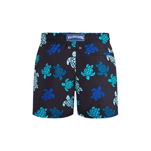 Vilebrequin Multicolor Tortues Ultra-light And Packable Swim Shorts In Noir
