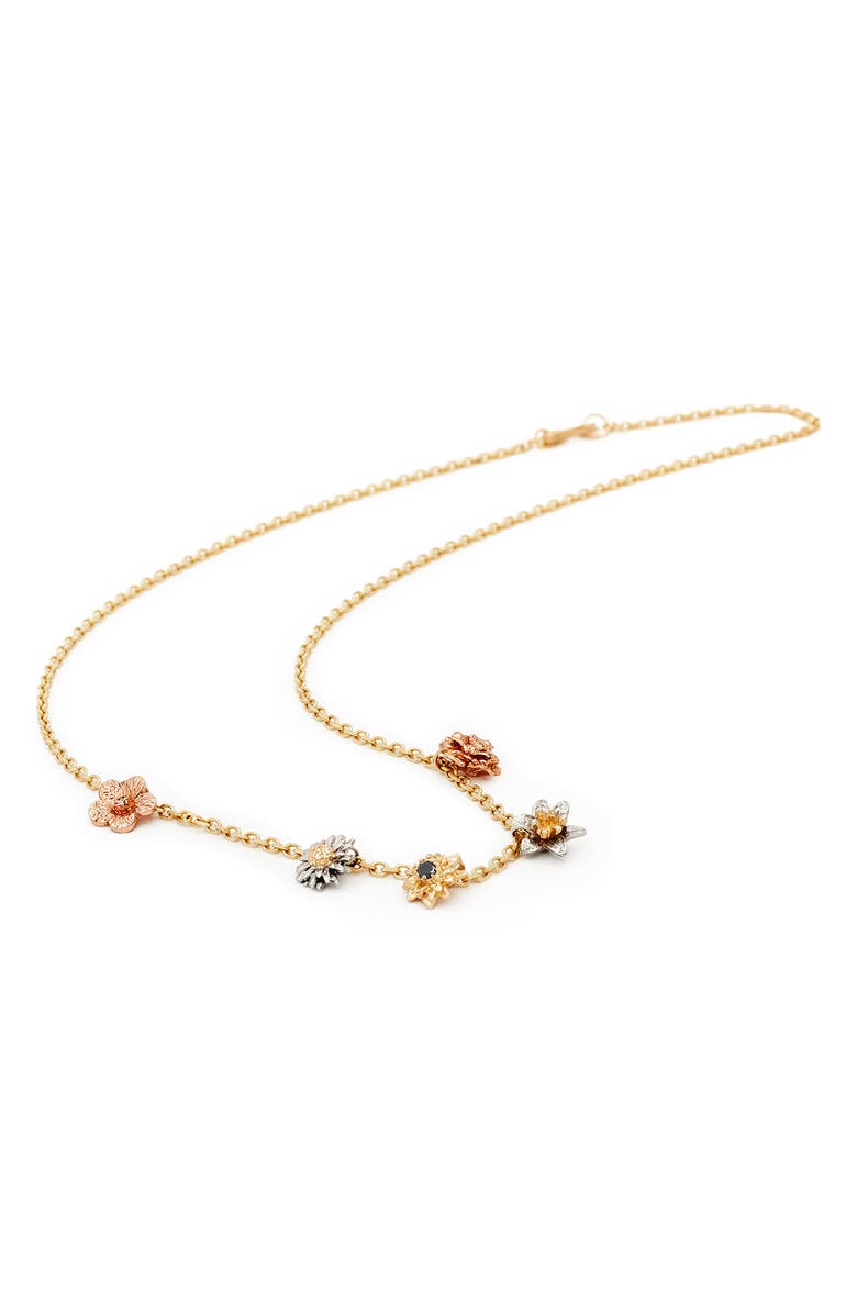 Bernard James Flora Charm 14K Gold Necklace, Alternate, color, 