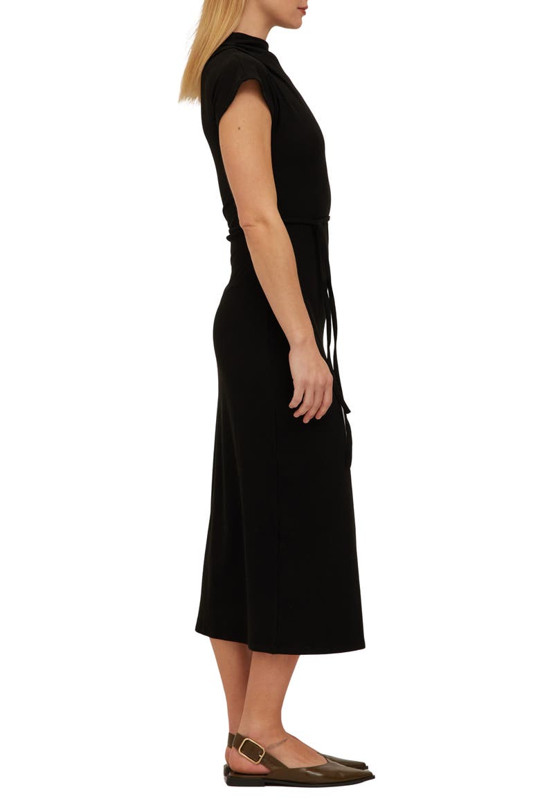 Laurel Off the Shoulder Midi Dress, Alternate, color, BLACK