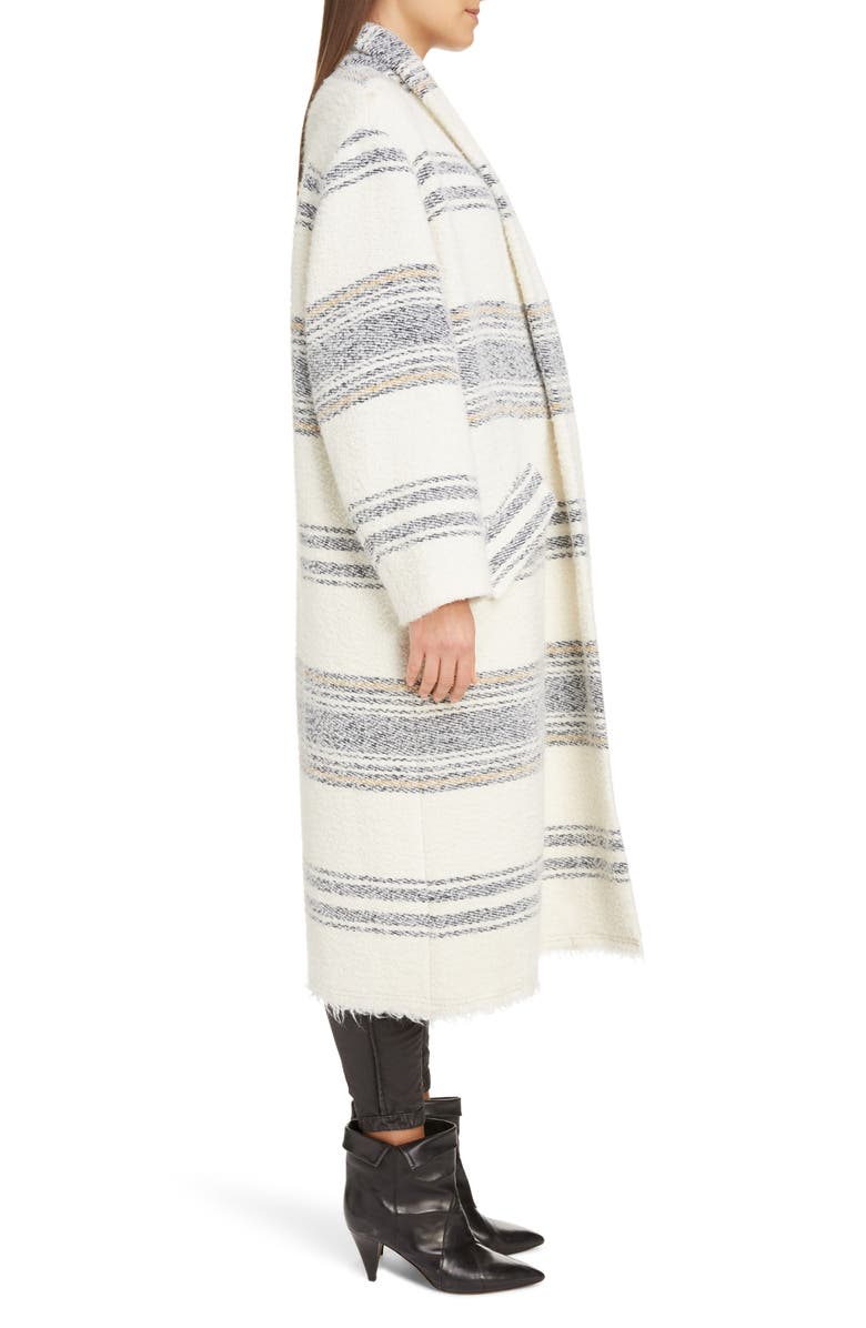 Isabel Marant Étoile Faby Stripe Wool Blend Coat, Alternate, color,