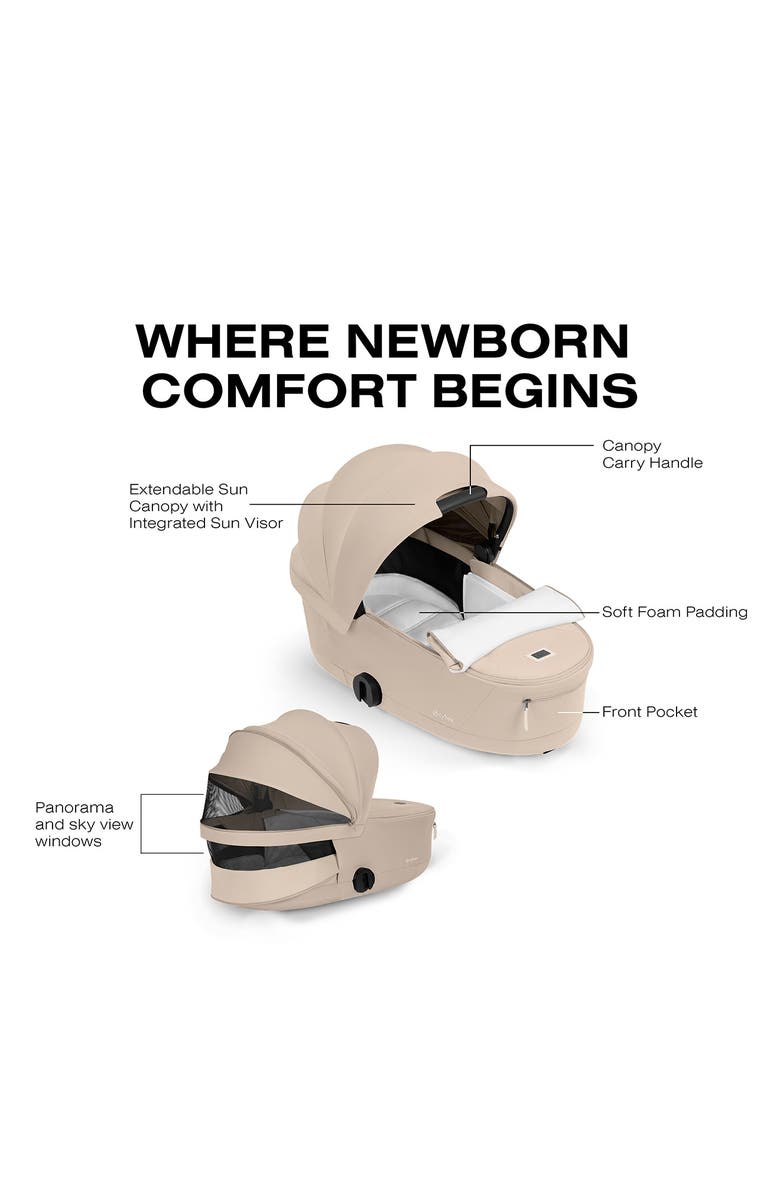 CYBEX Fold Lux Carry Cot for Priam Stroller – Platinum Collection, Alternate, color, Cozy Beige