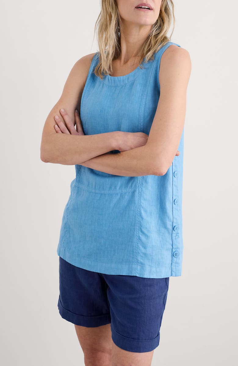 Seasalt Cornwall Foredune Linen Top, Main, color, Clear Sky