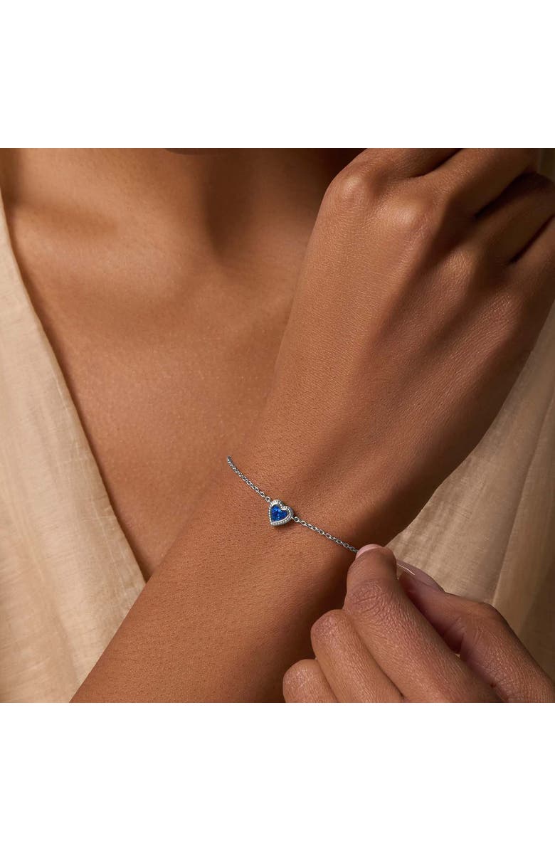 Karma and Luck Ocean
s Wisdom Lab Blue Opal Heart Silver Bracelet, Alternate, color, Silver/Blue