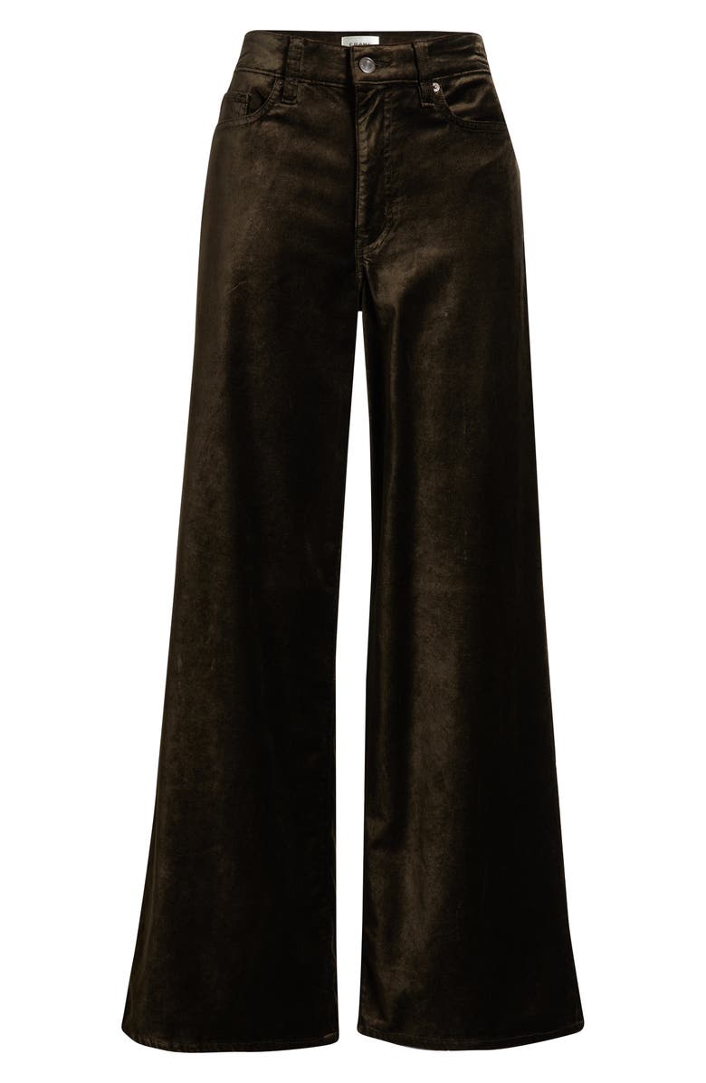 FRAME Le Slim Palazzo Velveteen Pants, Alternate, color, Dark Clove Velvet