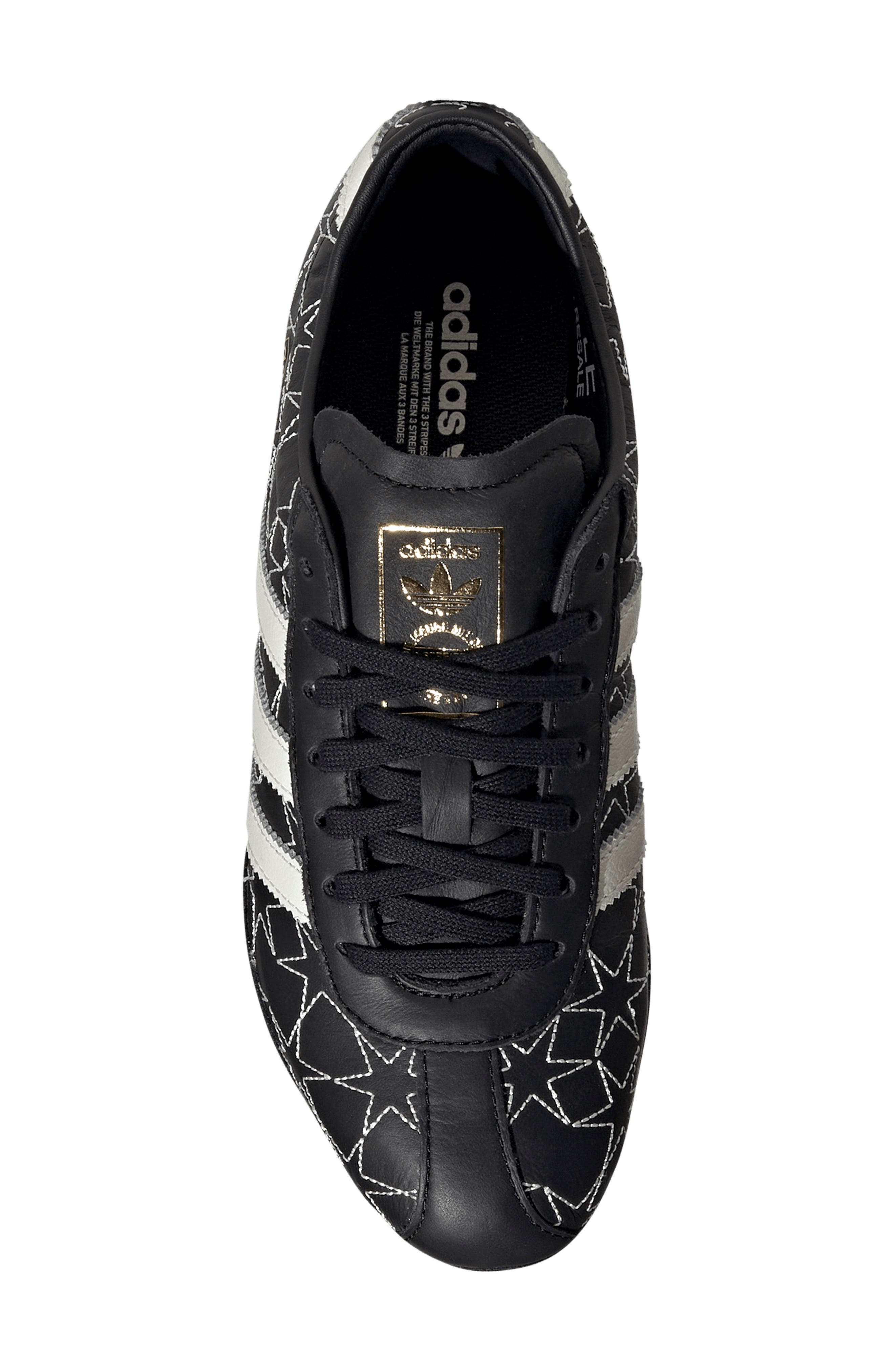 adidas Tokyo Embroidered Low Top Sneaker, Alternate, color, Black/ Off White/ Gold