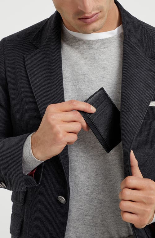 Brunello Cucinelli Capretta Card Holder In Black