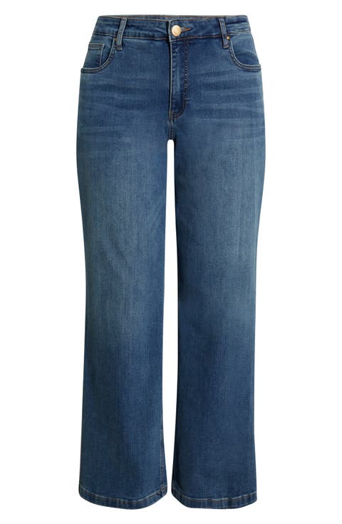 Jean High Waist Wide Leg Jeans (Sharper) (Plus)