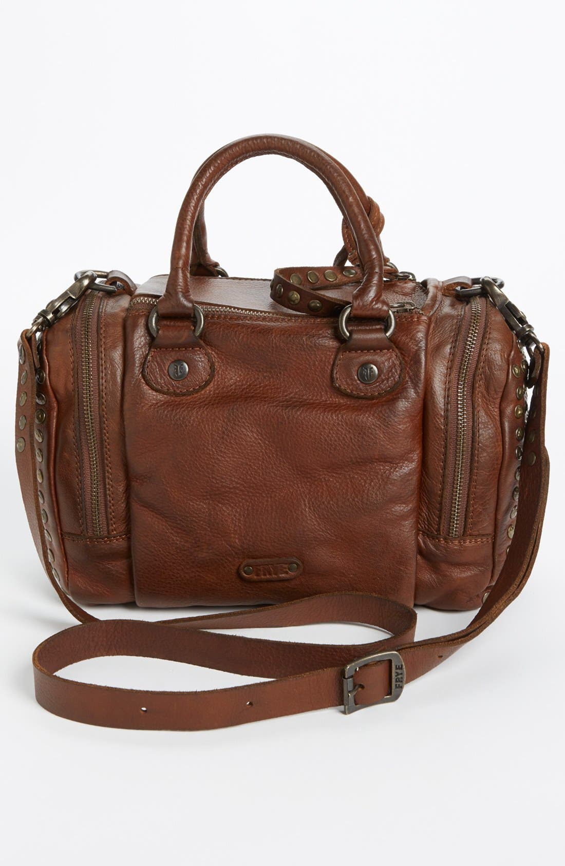 'Brooke Speedy' Leather Satchel, Small, Alternate, color, COGNAC