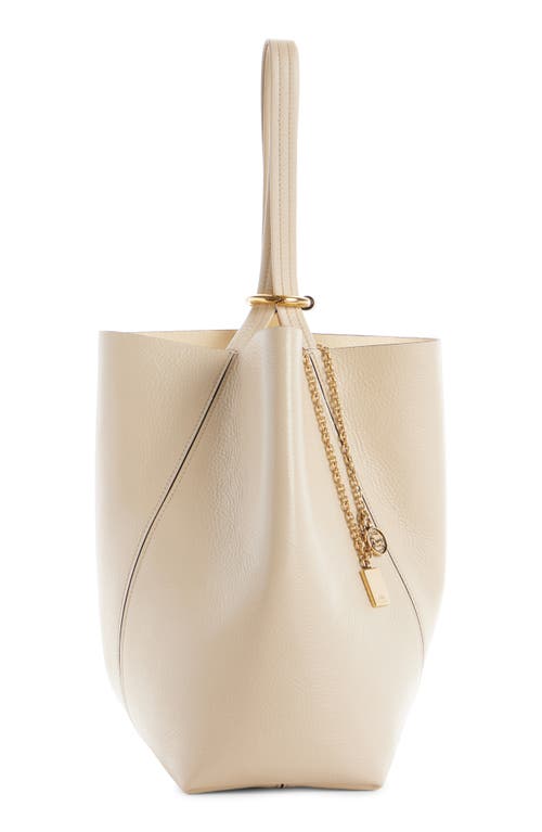 Chloé Spin Leather Tote In Sweet Beige