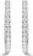 Haus of Brilliance 14K White Gold 5.00 Cttw Lab Grown Diamond Inside Out Hoop Earrings