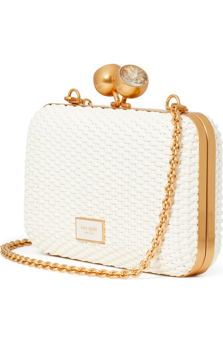 Kate Spade New York kisslock woven clutch, Alternate, color,