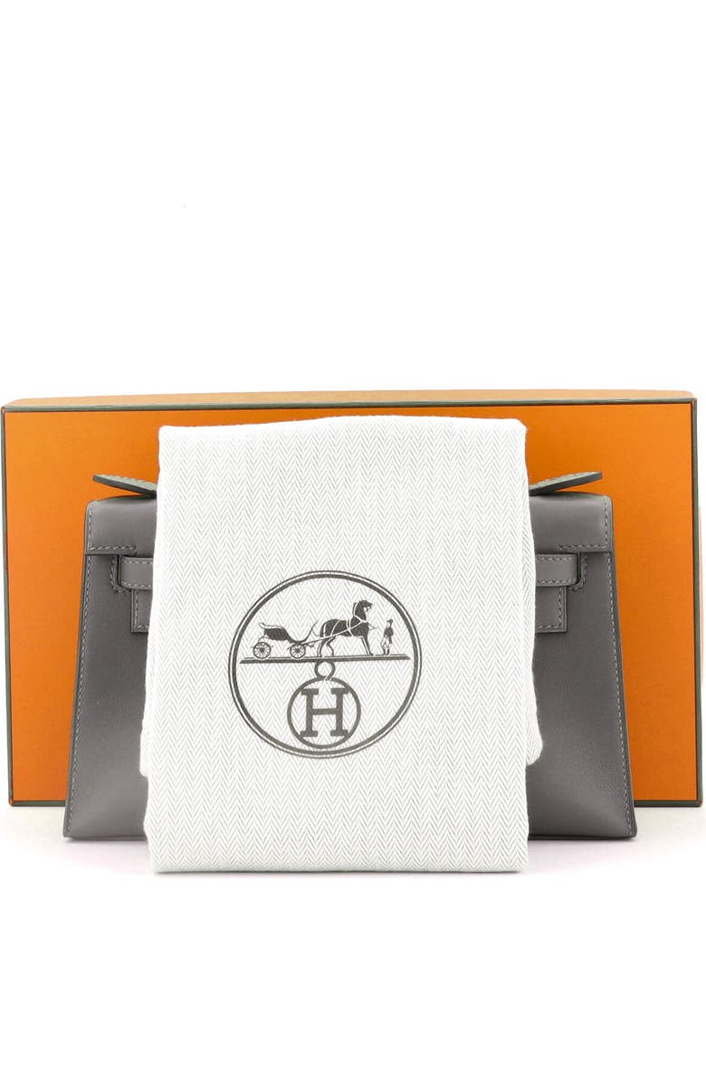 Pre-Owned Hermes Kelly Pochette Swift, Alternate, color, Gris Meyer