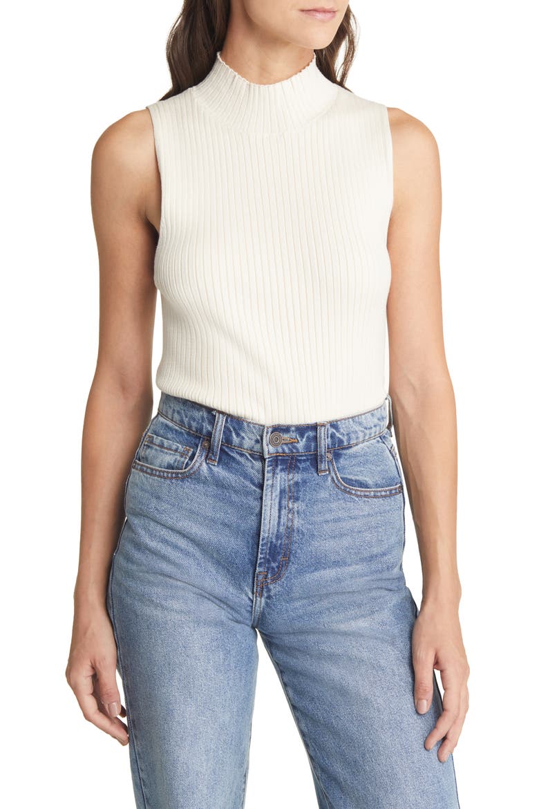 Pearson Mock-Neck Sweater Tank, Main, color, ANTIQUE CREAM