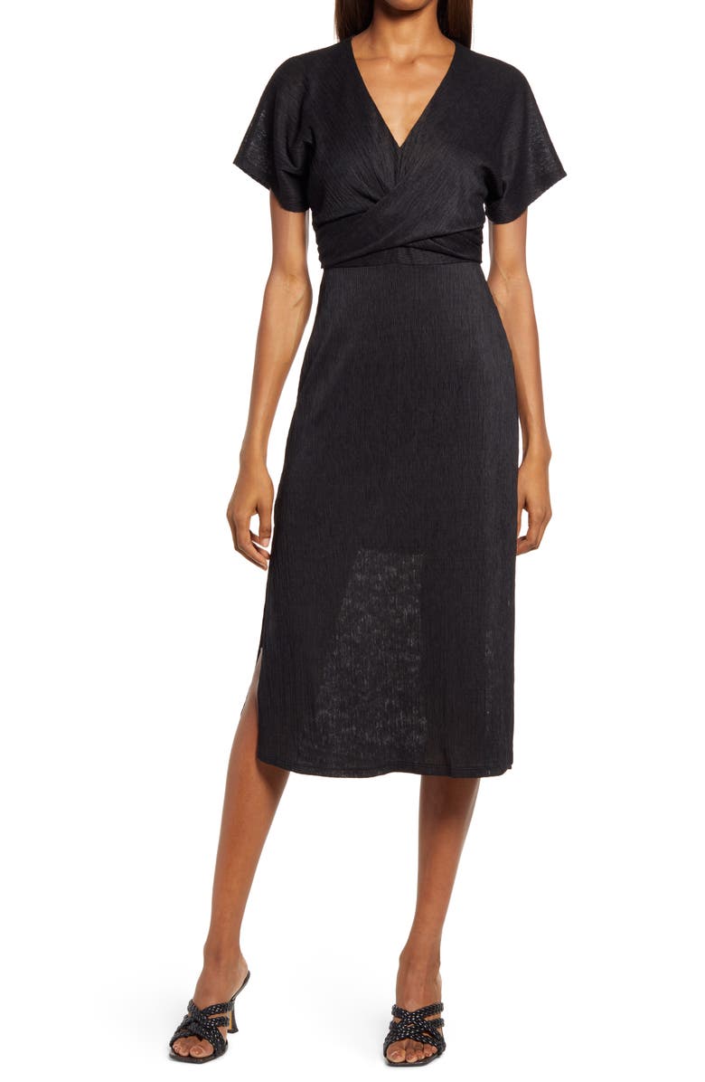 FLORET STUDIOS Phoebe V-Neck Midi Dress, Main, color, 