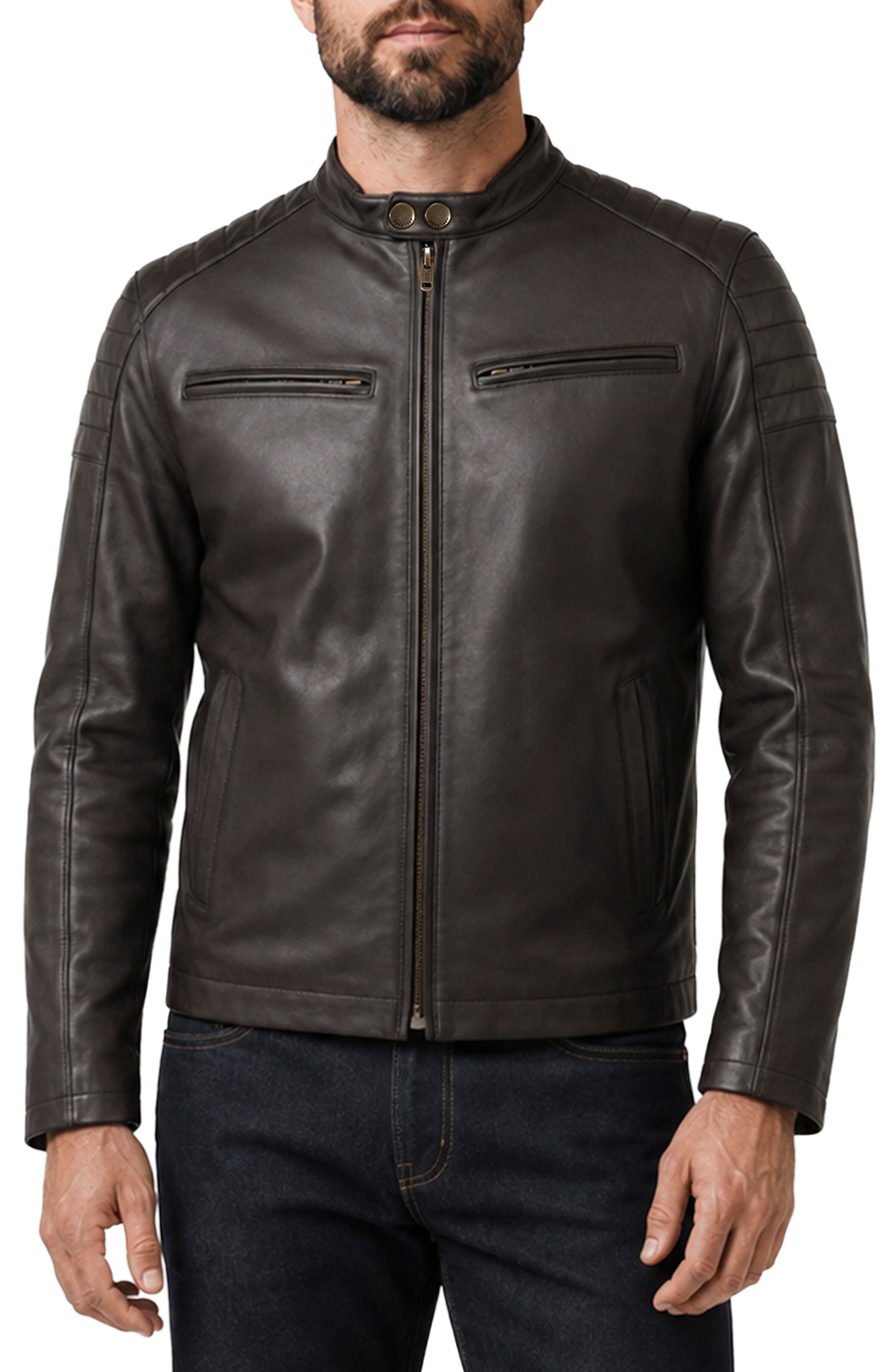 Cafe Racer Leather Jacket