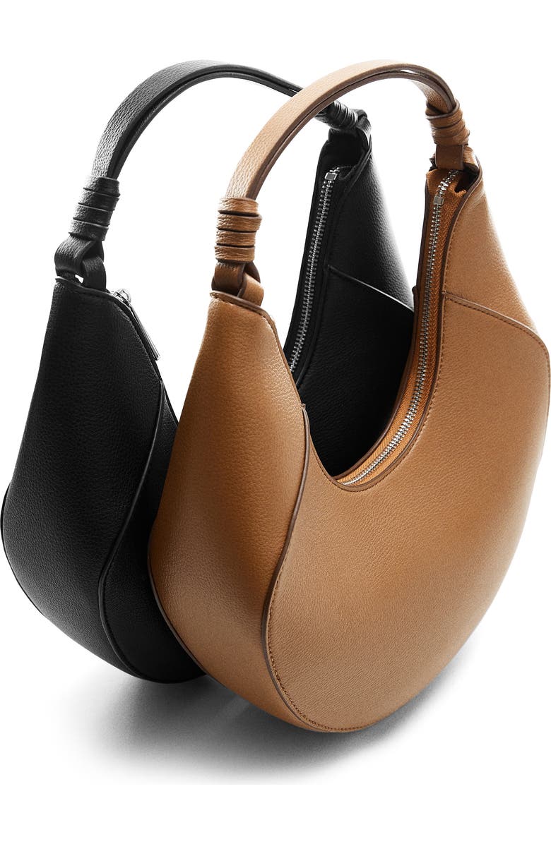 MANGO Faux Leather Hobo Bag, Alternate, color,