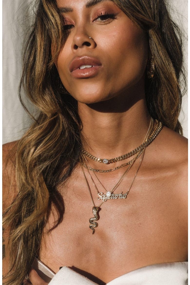 Nicolette Curb Chain Necklace, Alternate, color, GOLD
