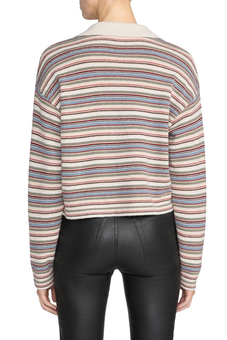 The Quad Stripe Polo Sweater, Alternate, color, SKY BLUE MULTI STRIPE