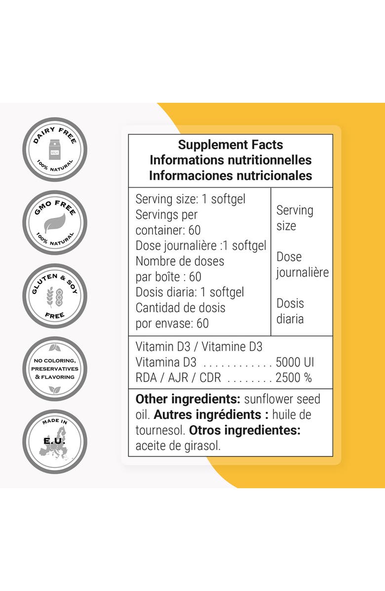 SuperSmart Vitamin D3 5000 IU per Day, Alternate, color, 