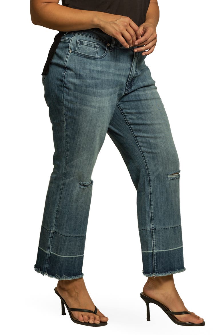 Mom High Waist Stretch Jeans, Alternate, color, DARK BLUE