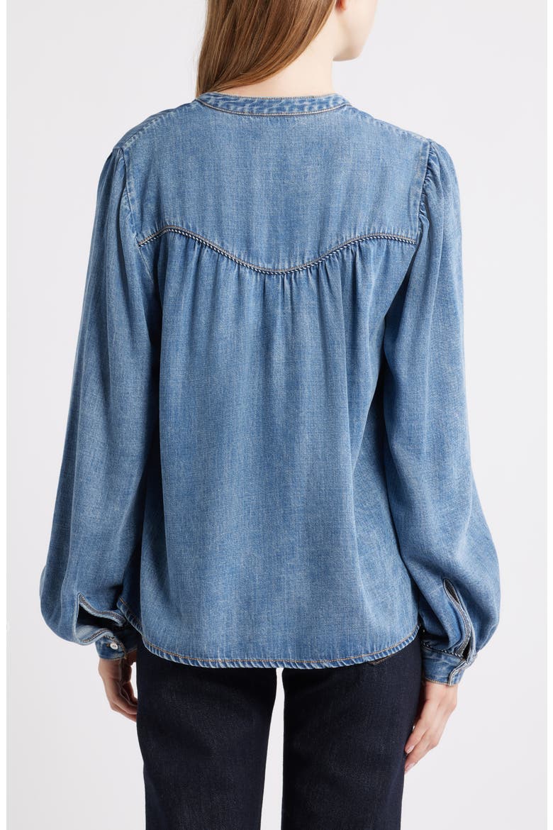 Sunna Denim Top, Alternate, color, BLUE STONE