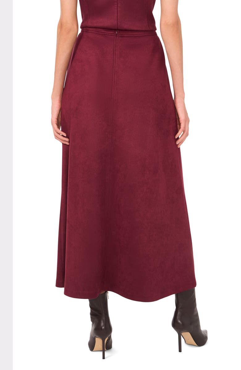 Vince Camuto Faux Suede A-Line Maxi Skirt, Alternate, color, Grape Wine