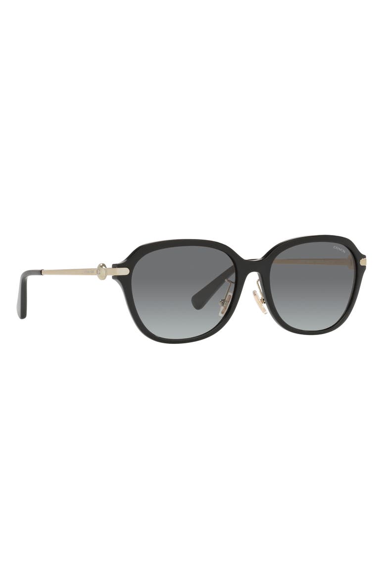 56mm Gradient Square Sunglasses, Alternate, color, BLACK / GREY GRADIENT