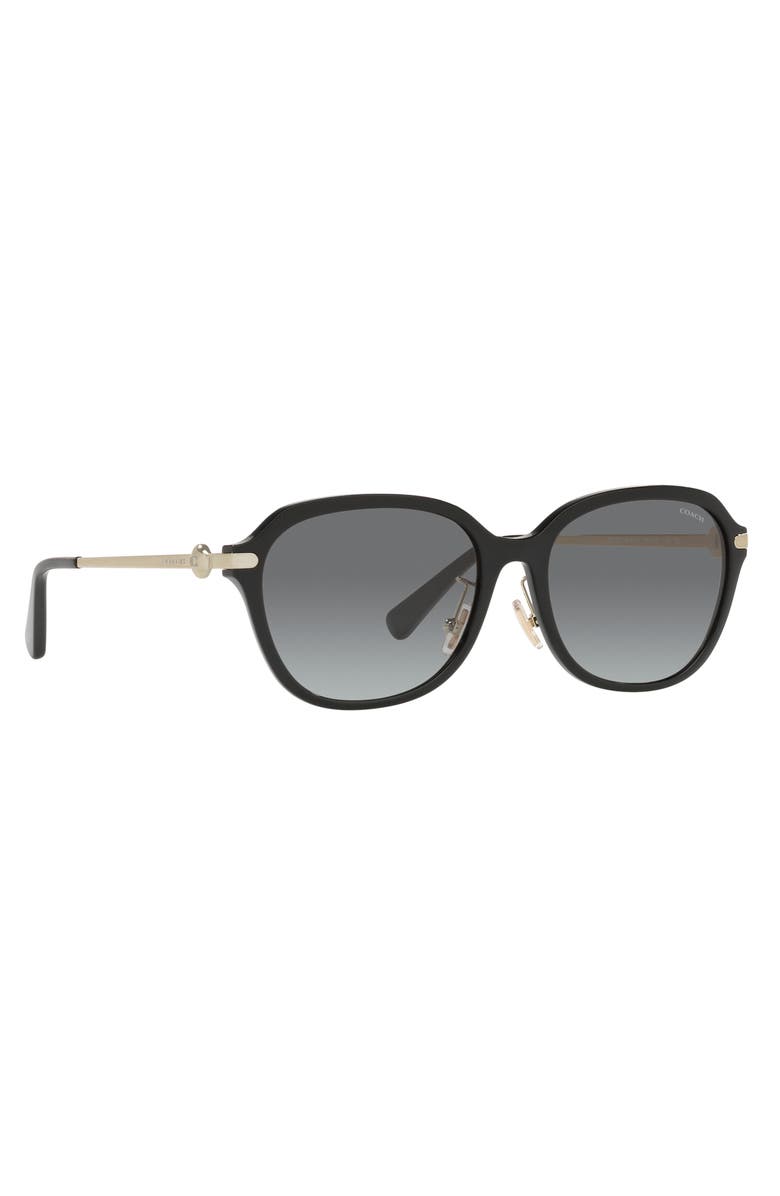 COACH 56mm Gradient Square Sunglasses, Alternate, color, Black / Grey Gradient