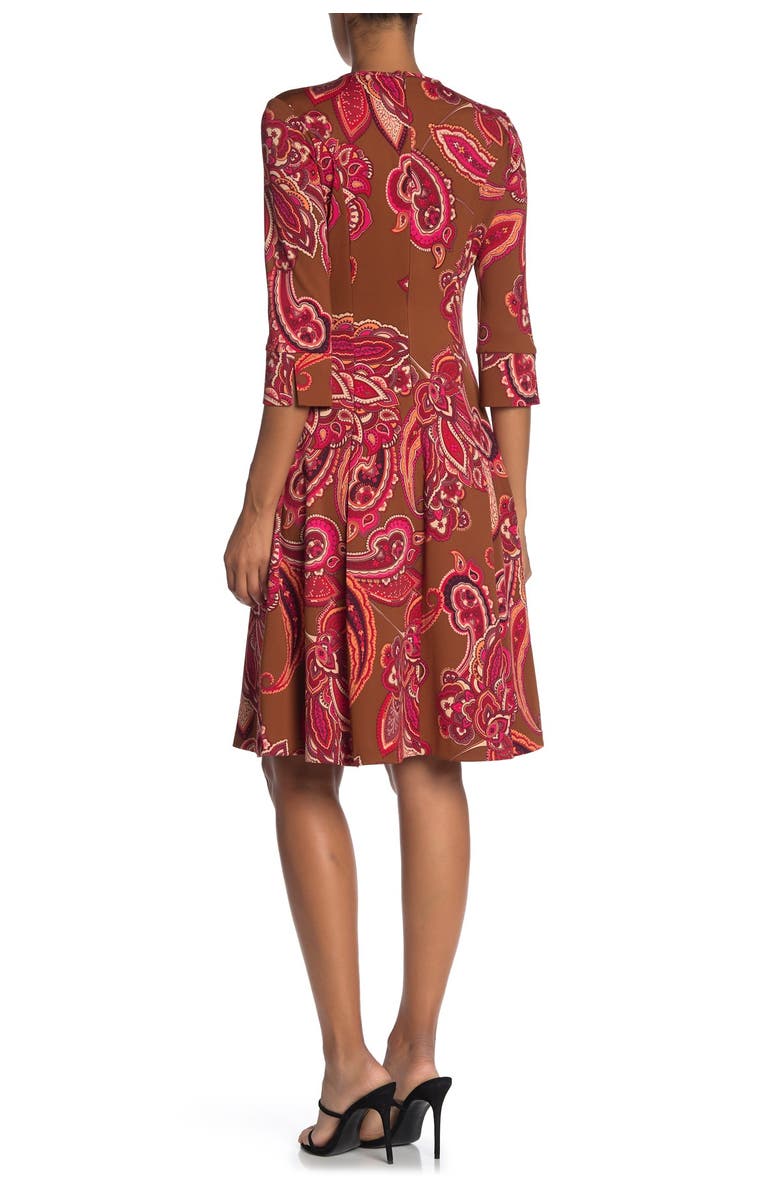 Donna Morgan Crew Neck 3/4 Sleeve Scuba Dress, Main, color, 