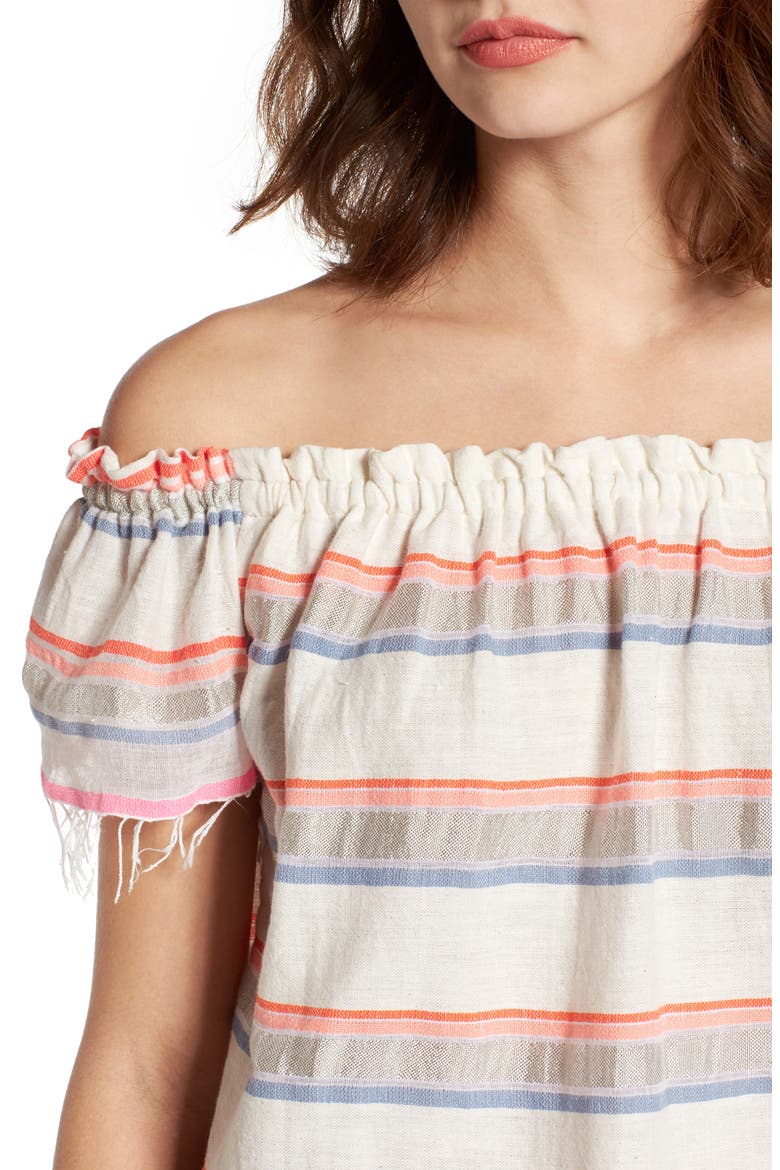 Hayat Off the Shoulder Top, Alternate, color, PEACH