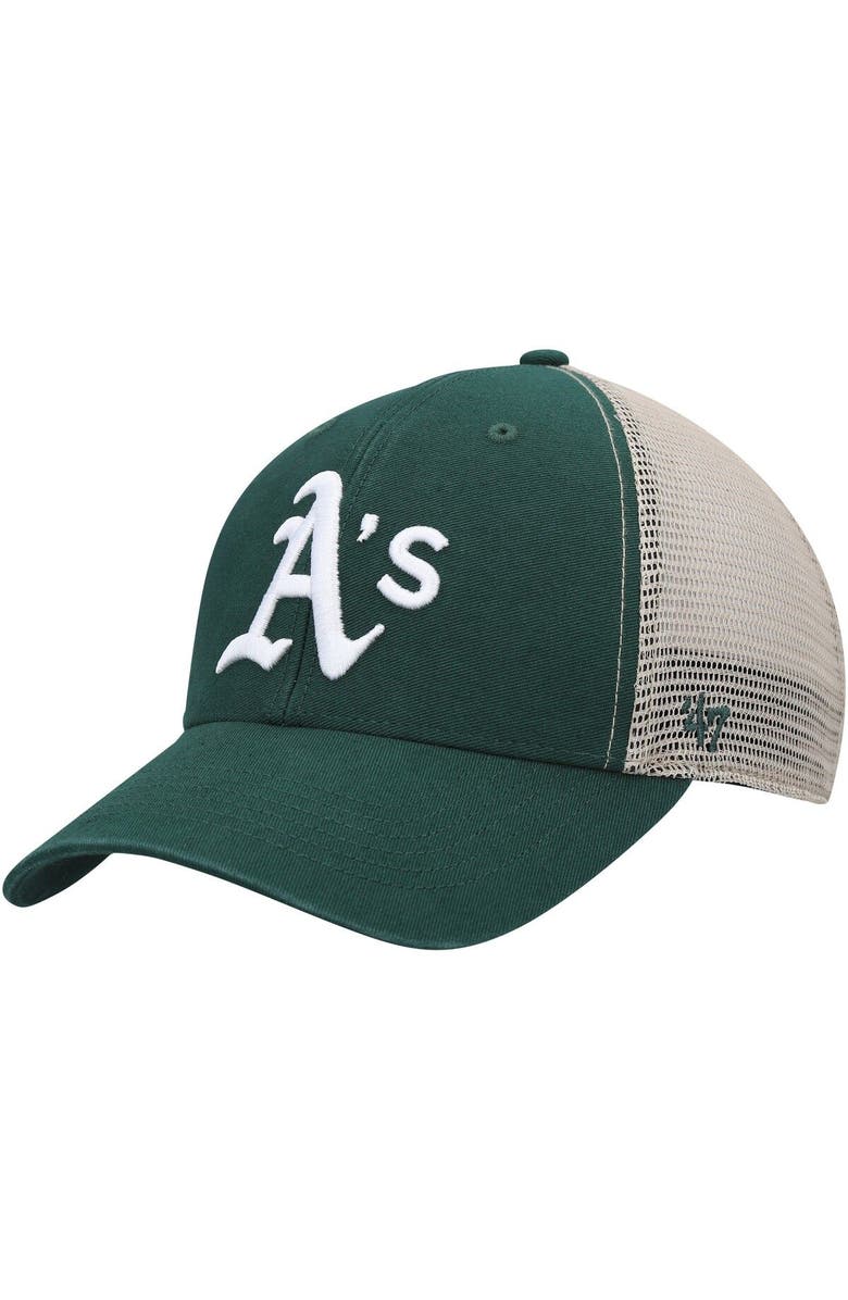 '47 Men's '47 Green Oakland Athletics Flagship Wash MVP Trucker Snapback Hat, Main, color, Green
