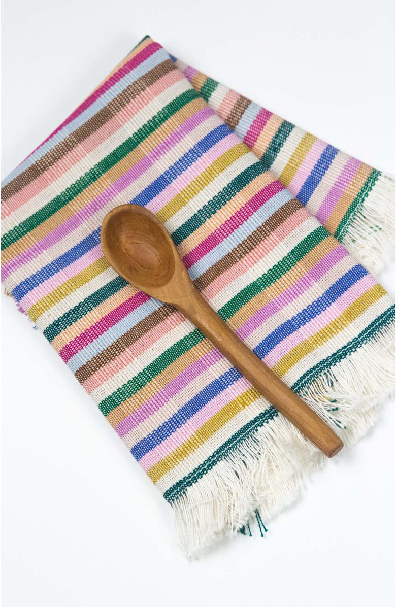 Archive New York Valentina Rainbow Striped Handwoven Cotton Party Napkins, Set of 4, Alternate, color, Rainbow