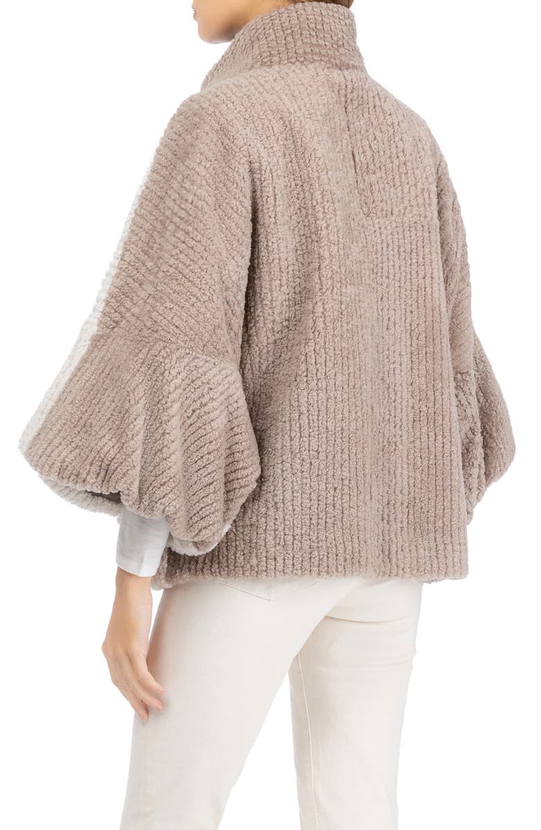 GORSKI Genuine Shearling Zip Jacket with Cropped Sleeves, Alternate, color, Sand/Beige