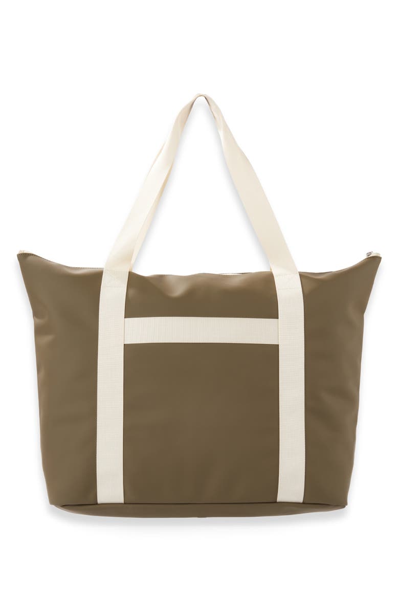 Bey-Berk Vinyl Coated Nylon Tote, Alternate, color, Green