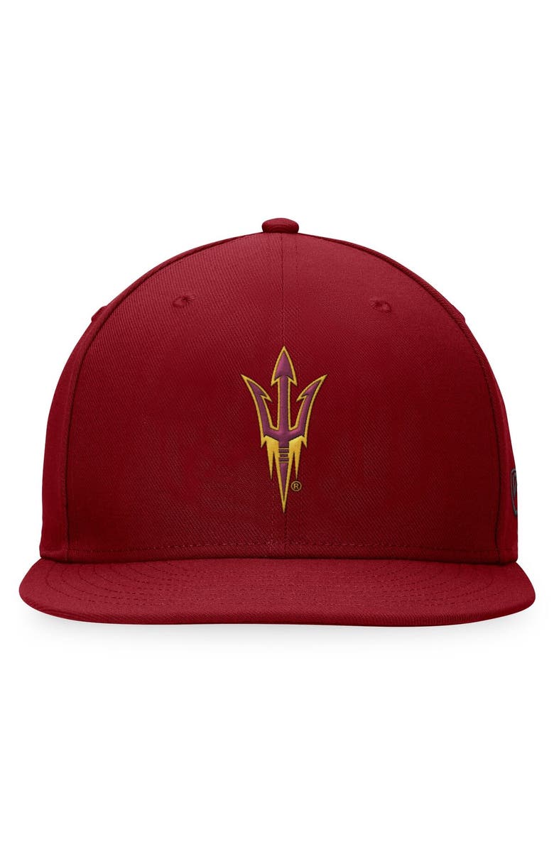 TOP OF THE WORLD Men's Top of the World Maroon Arizona State Sun Devils Fitted Hat, Alternate, color, Maroon
