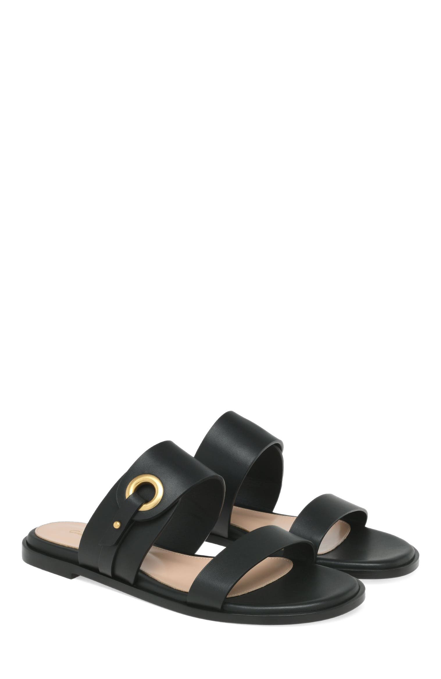 Gianvito Rossi Granada 05 Flat, Alternate, color, Black Calf Leather