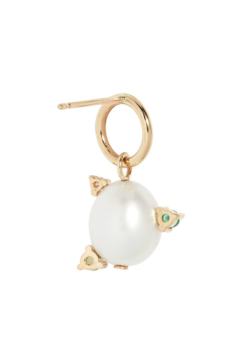 Mismatch Stone Cultured Pearl Drop Earrings, Alternate, color, GOLD