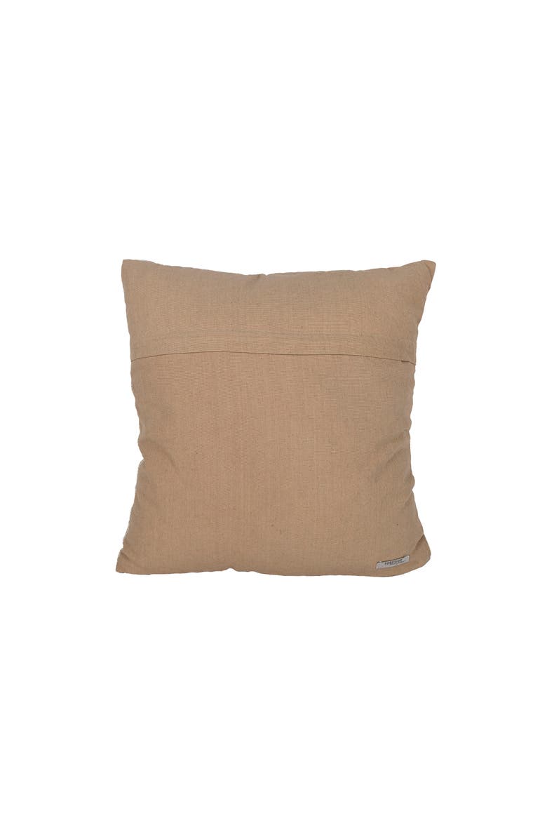 Foreside Home and Garden Handwoven Modern Plaid Pillow, 18" x 18" Tan Cotton With Polyester Fill, Alternate, color, Beige