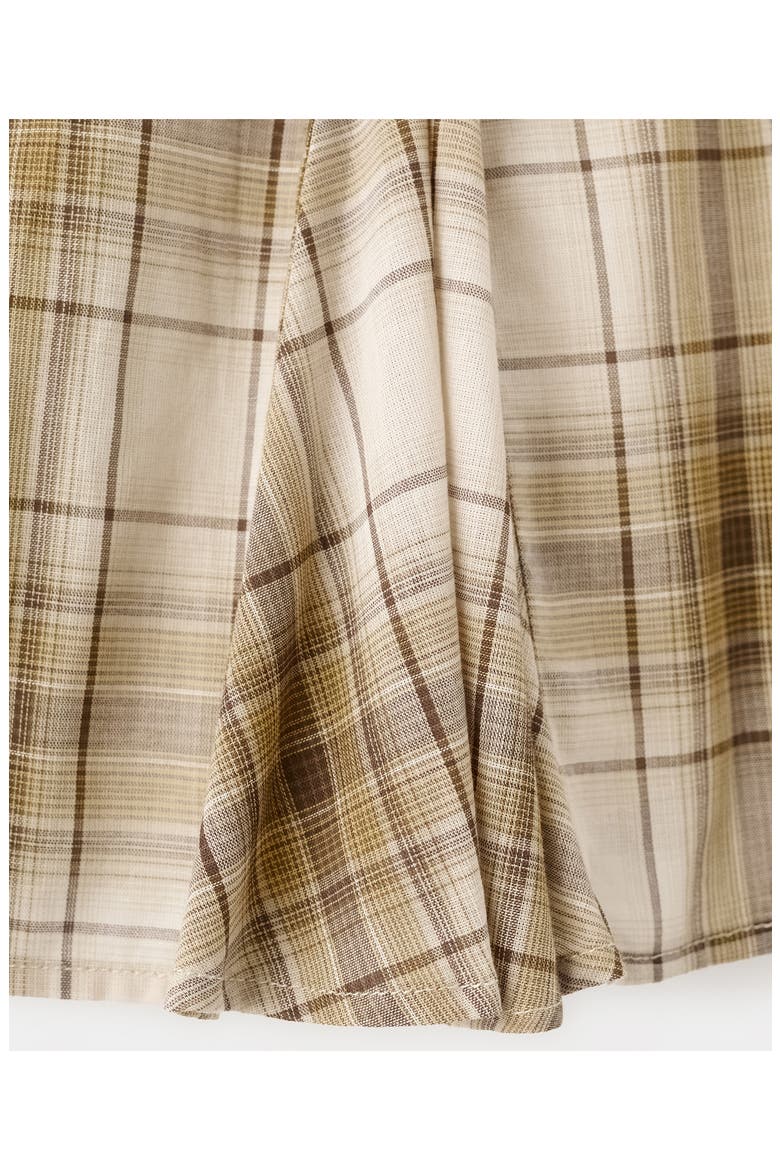 Pleated Check Miniskirt, Alternate, color, BROWN