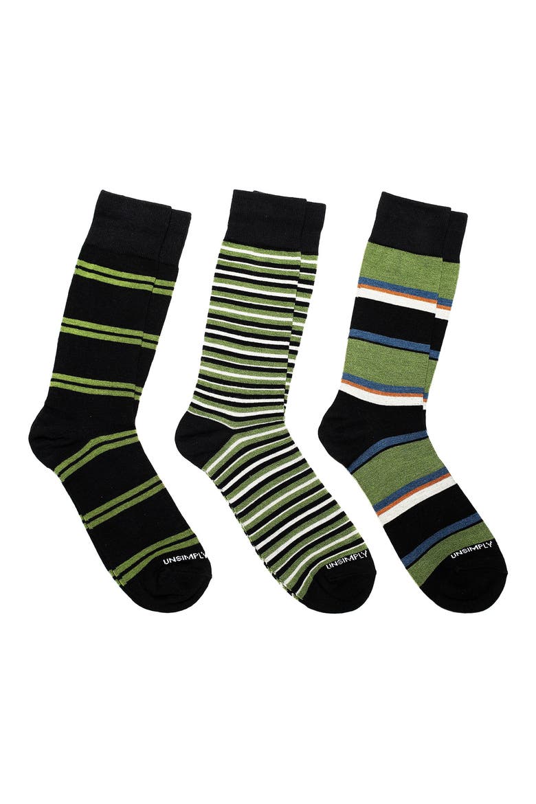 Assorted 3-Pack of Crew Socks, Main, color, BLACK MULTI