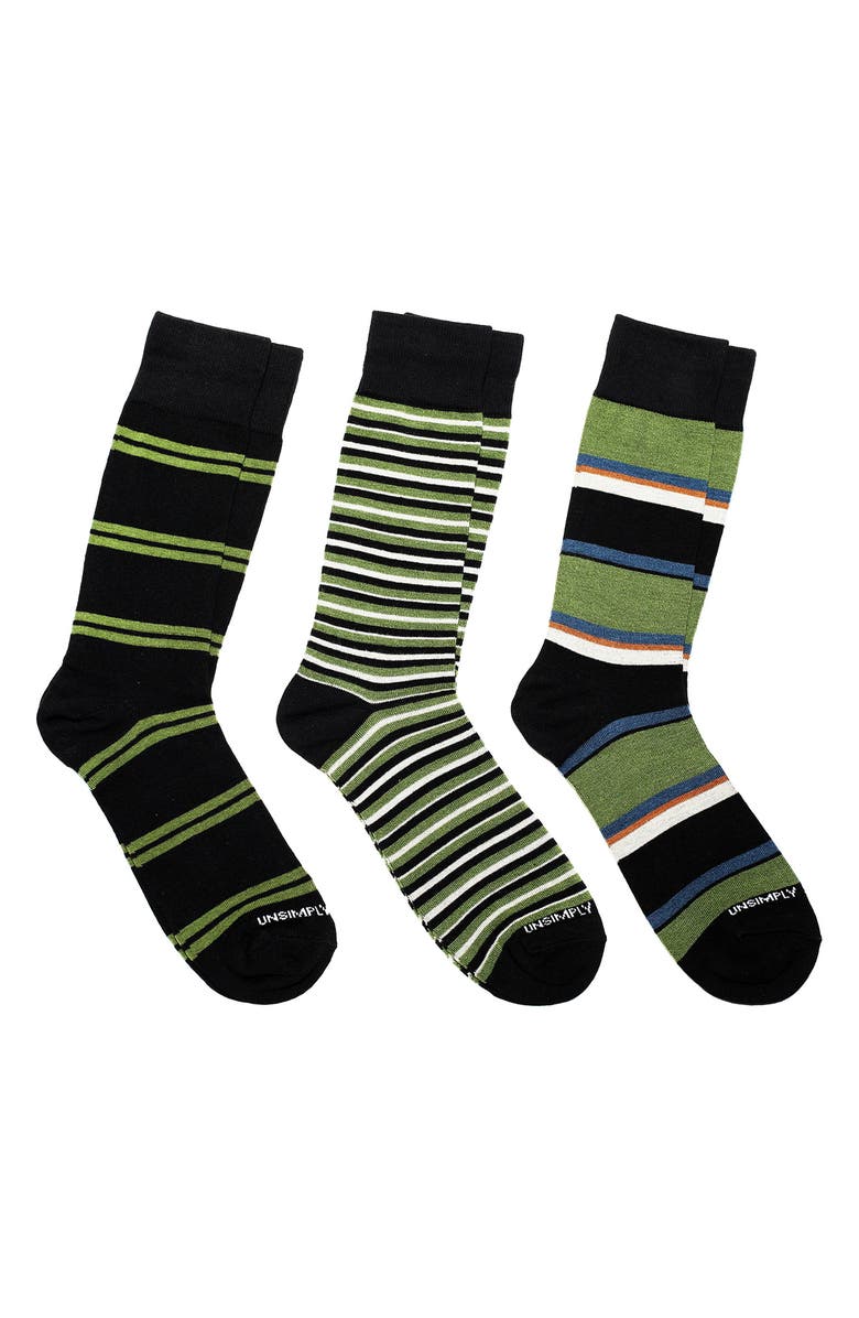 UNSIMPLY STITCHED Assorted 3-Pack of Crew Socks, Main, color, Black Multi
