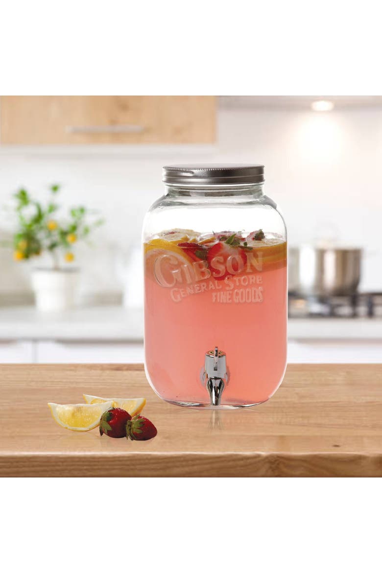 General Store 1.1 Gallon Glass Jar Beverage Dispenser, Alternate, color, Clear