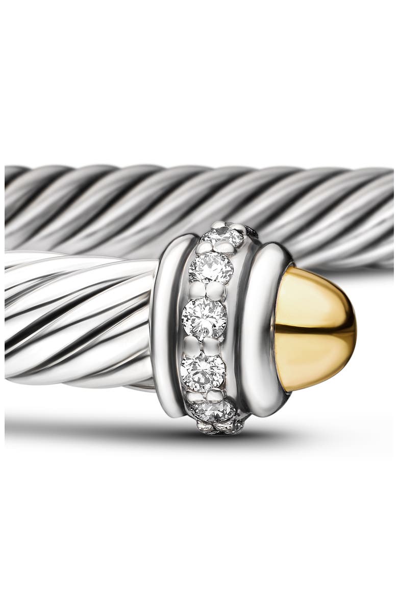 Cable Classic Collection® Bracelet with Diamond and 18K Gold, Alternate, color, YELLOW GOLD/ SILVER/ DIAMOND
