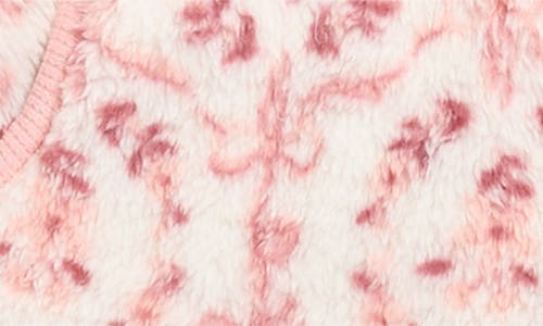 Nicole Miller Faux Shearling Sweatshirt, Waffle Knit Leggings & Headband Set In Pink